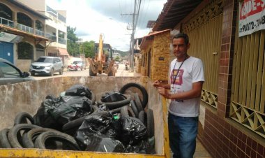 Mutirão comunitário descarta mais de 7 toneladas de potenciais focos de dengue em Ubá