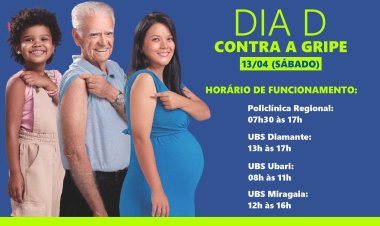 Ubá: Saúde promove Dia D da vacinação contra a Gripe neste sábado (13)
