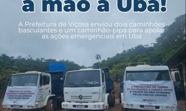 Viçosa estende a mão a Ubá após fortes chuvas e envia apoio emergencial